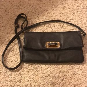 Black/gold clutch/crossbody